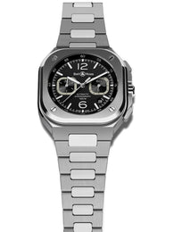 Bell & Ross Watch BR 05 Chrono Black Steel Bracelet D