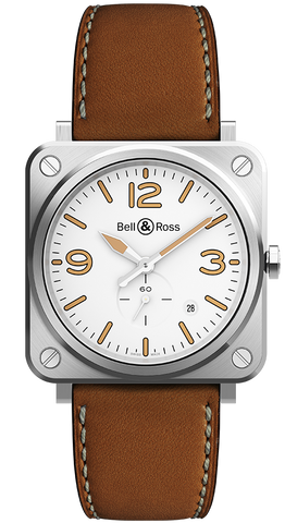 Bell & Ross Watch BRS Quartz White Heritage BRS-WHERI-ST/SCA
