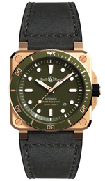 Bell & Ross Watch BR 03 92 Diver Green Bronze Limited Edition BR0392-D-G-BR/SCA