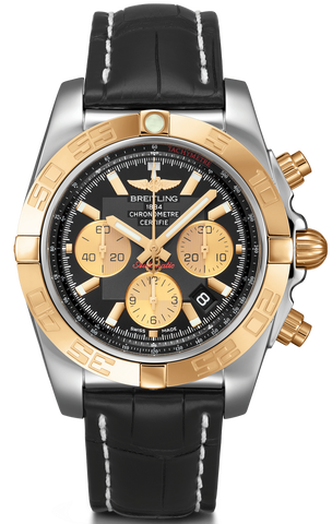 Breitling Watch Chronomat 44 Steel Gold Black Onyx CB0110121B1P1