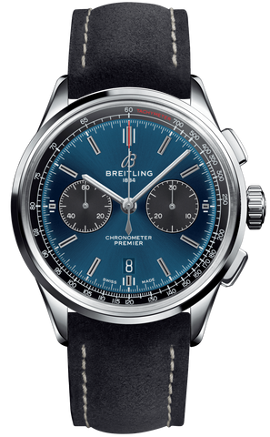 Breitling Watch Premier B01 Chronograph 42 Anthracite Nubuck Tang AB0118A61C1X4