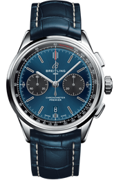 Breitling Watch Premier B01 Chronograph 42 Blue Croco Folding AB0118A61C1P1