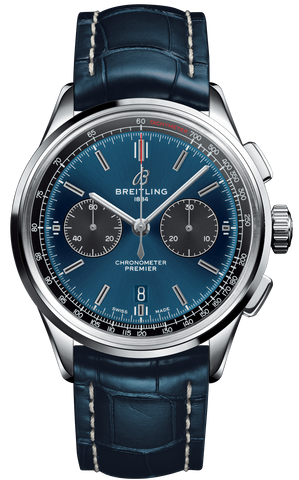 Breitling Watch Premier B01 Chronograph 42 Blue Croco Tang AB0118A61C1P2