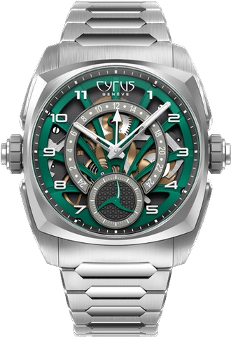 Cyrus Watch Klepcys GMT Palm Green Bracelet Limited Edition 539.507.TTM.C Palm Green