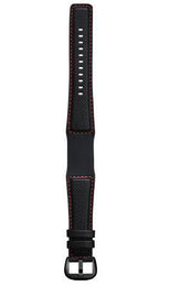 Dietrich Strap Perforated Leather Red Stitching Buckle Black 