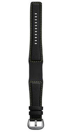Dietrich Strap Perforated Leather Yellow Stitching Buckle Silver 