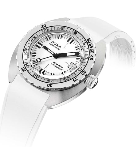 Doxa SUB 300 Whitepearl Rubber Watch