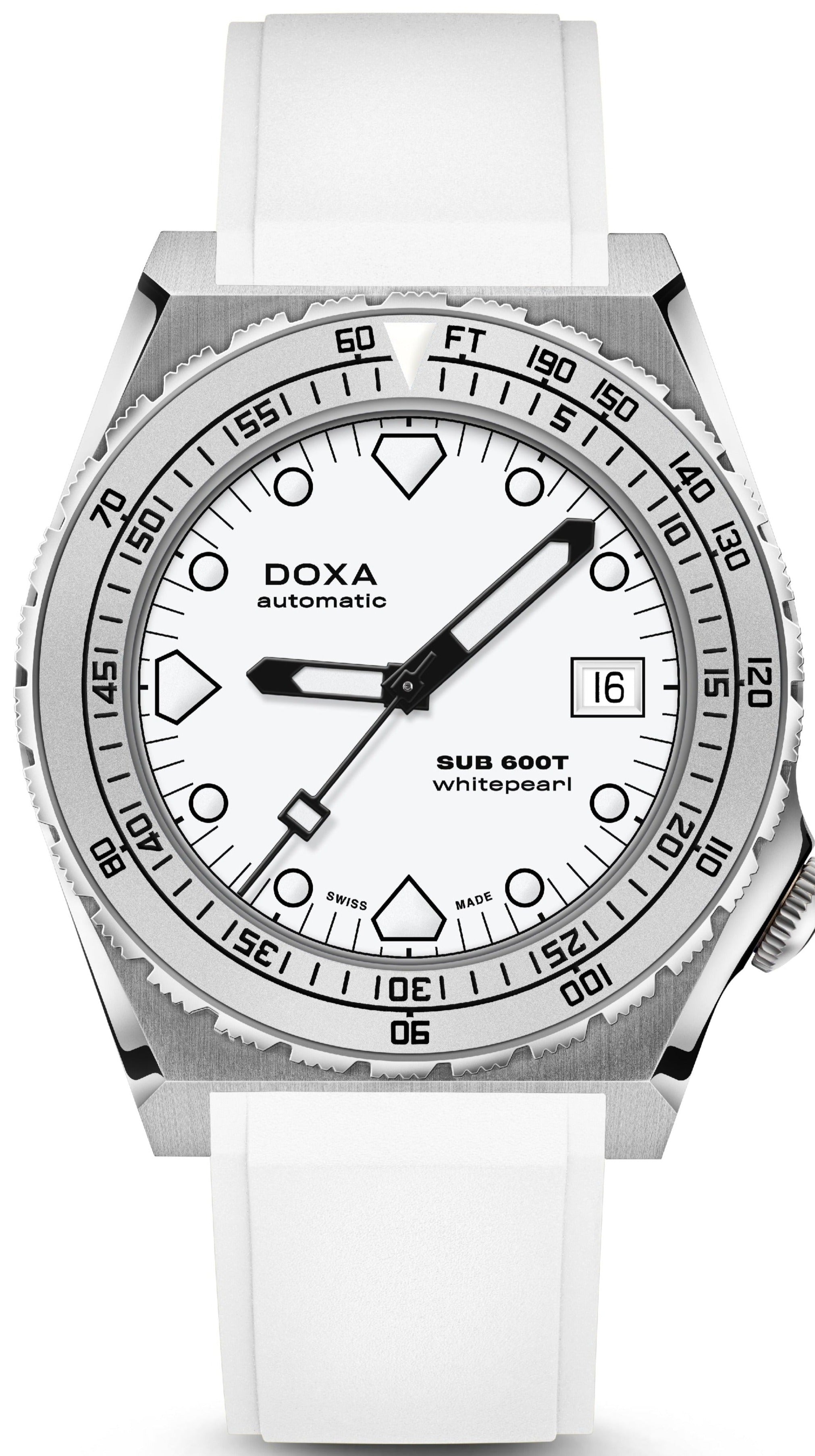 Doxa SUB 600T Whitepearl Rubber Watch D