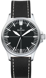 Damasko Watch DK 30 Black Single Stitch Leather Pin