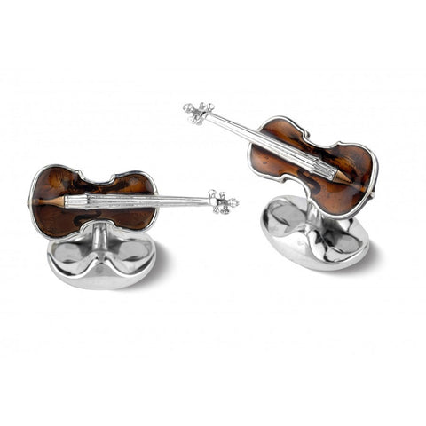 Deakin & Francis Cufflinks Sterling Silver Violin C1666S21.