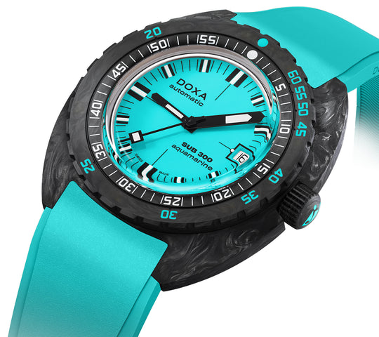 Doxa SUB 300 Carbon COSC Aquamarine Rubber Watch