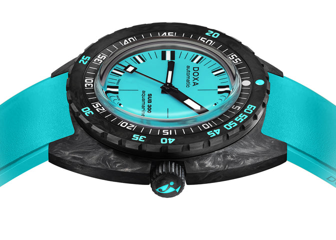 Doxa SUB 300 Carbon COSC Aquamarine Rubber Watch
