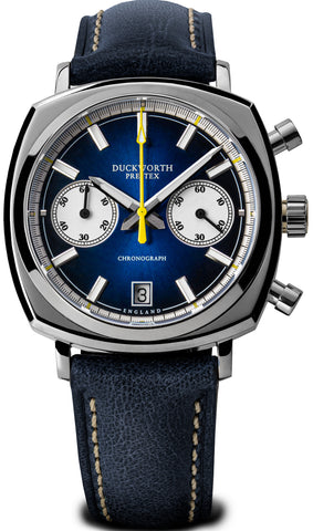 Duckworth Prestex Watch Chrono 42 Blue Blue Leather D550-03-D