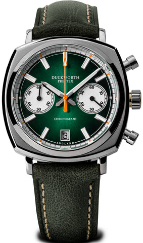 Duckworth Prestex Watch Chrono 42 Green Green Leather D550-04-E