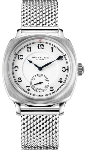 Duckworth Prestex Watch Bolton Small Seconds White Steel Mesh D667-02-ST