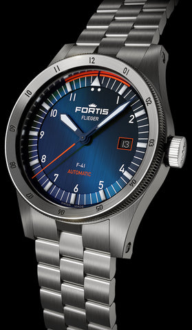 Fortis Watch Flieger F-41 Midnight Blue Bracelet D