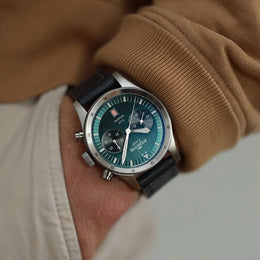 Fortis Flieger F-43 Bicompax Petrol Watch