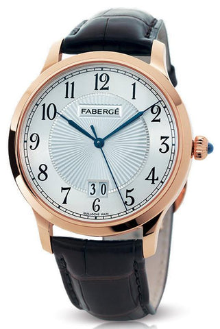 Faberge Watch Agathon Date Rose Gold and White Dial 116WA205/2