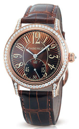 Faberge Agathon Medium Diamond and Hazel Dial