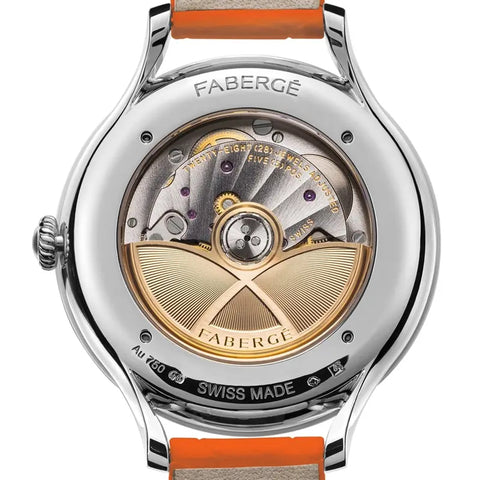 Faberge Watch Flirt 18ct White Gold Orange Dial