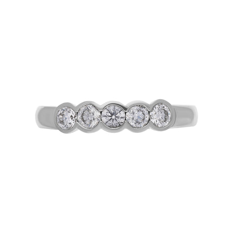 Platinum 0.50ct Diamond Brilliant Cut Bezel Set Ring, FEU-1483.