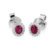 18ct White Gold 0.62ct Ruby and Diamond Oval Stud Earrings, FEU-1923_3