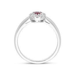18ct White Gold 0.55ct Ruby Diamond Oval Ring