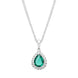 18ct White Gold 0.39ct Emerald Diamond Pear Necklace