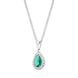 18ct White Gold 0.39ct Emerald Diamond Pear Necklace