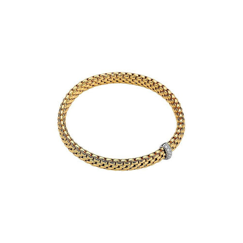 Fope Flex'It Vendome 18ct Yellow Gold 0.10ct Diamond Bracelet