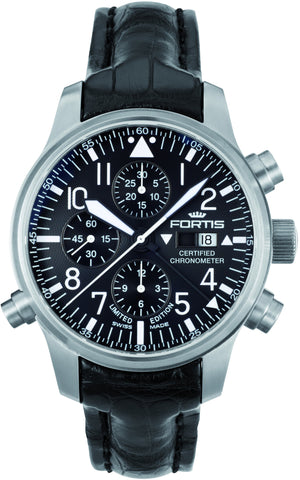Fortis Watch F-43 Flieger Black Label Limited Edition 702.10.81 LF.01 BLACK STRAP