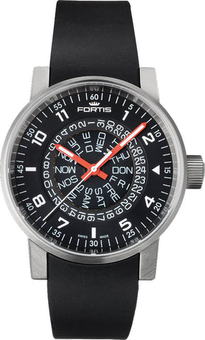 Fortis Watch Spacematic Black Red Day Date 623.10.51 SI