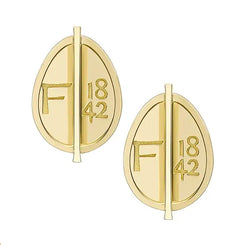 Faberge 1842 18ct Yellow Gold Petite Egg Stud Earrings 2593