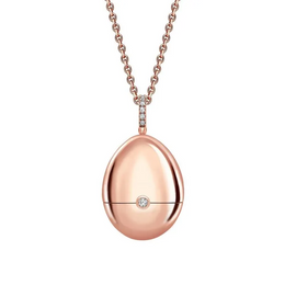 Faberge 18ct Rose Gold Diamond Bail Ruby Set Shoe Surprise Locket 2393
