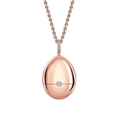 Faberge 18ct Rose Gold Diamond Bail Ruby Set Shoe Surprise Locket 2393