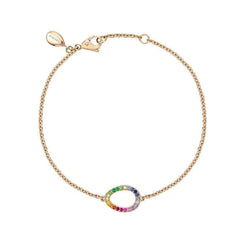 Faberge Colours of Love Sasha 18ct Rose Gold Rainbow Gemstone Egg Bracelet 1553BT3018
