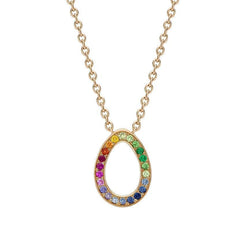 Faberge Colours of Love Sasha 18ct Rose Gold Rainbow Gemstone Egg Pendant 1552NE3019