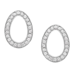 Faberge Colours of Love Sasha 18ct White Gold Diamond Egg Earrings 1554EA2768