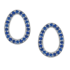 Faberge Colours of Love Sasha 18ct White Gold Sapphire Egg Earrings 1554EA2789