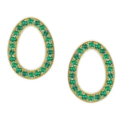 Faberge Colours of Love Sasha 18ct Yellow Gold Emerald Egg Earrings 1554EA2790