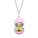 Faberge Essence 18ct White and Yellow Gold Sapphire Pink Lacquer Teddy Surprise Locket 2803