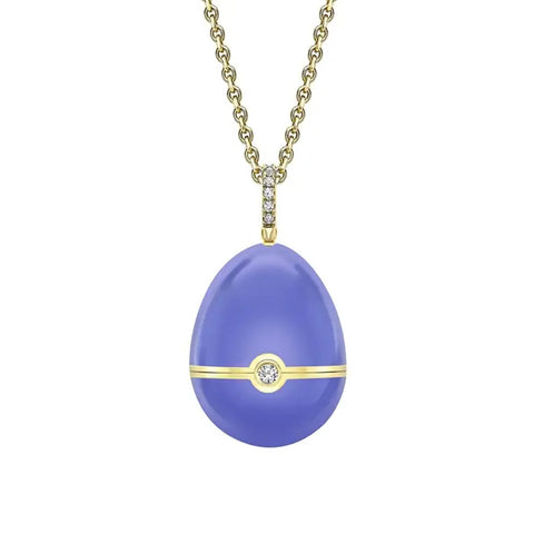 Faberge Essence 18ct Yellow Gold Diamond Sapphire Blue Lacquer Heart Surprise Locket 2854