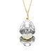 Faberge Heritage 18ct Gold White Enamel Locket with Mother of Pearl Flower Surprise 3368