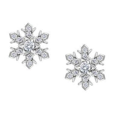 Faberge Imperial 18ct White Gold Diamond Snowflake Stud Earrings, 2991