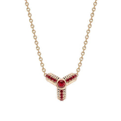 Faberge Three Colours of Love 18ct Rose Gold Ruby Fluted Trio Necklace 1587PE2839