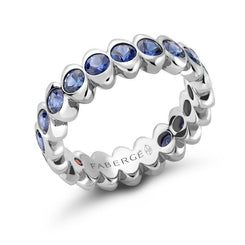 Faberge Three Colours of Love 18ct White Gold Sapphire Eternity Ring 1513RG2736