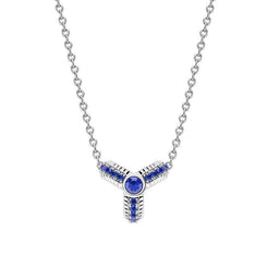 Faberge Three Colours of Love 18ct White Gold Sapphire Fluted Trio Necklace 1587PE2838