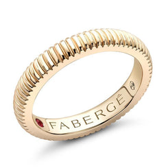 Faberge Three Colours of Love 18ct Yellow Gold Fluted Band Ring 1608RG2252.