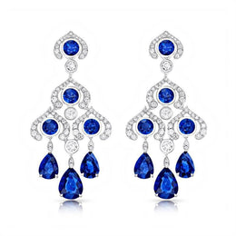 Faberge Colours of Love White Gold Sapphire Chandelier Earrings