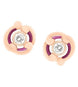 Faberge Rococo 18ct Rose Gold Diamond Purple Enamel Stud Earrings 669EA1457